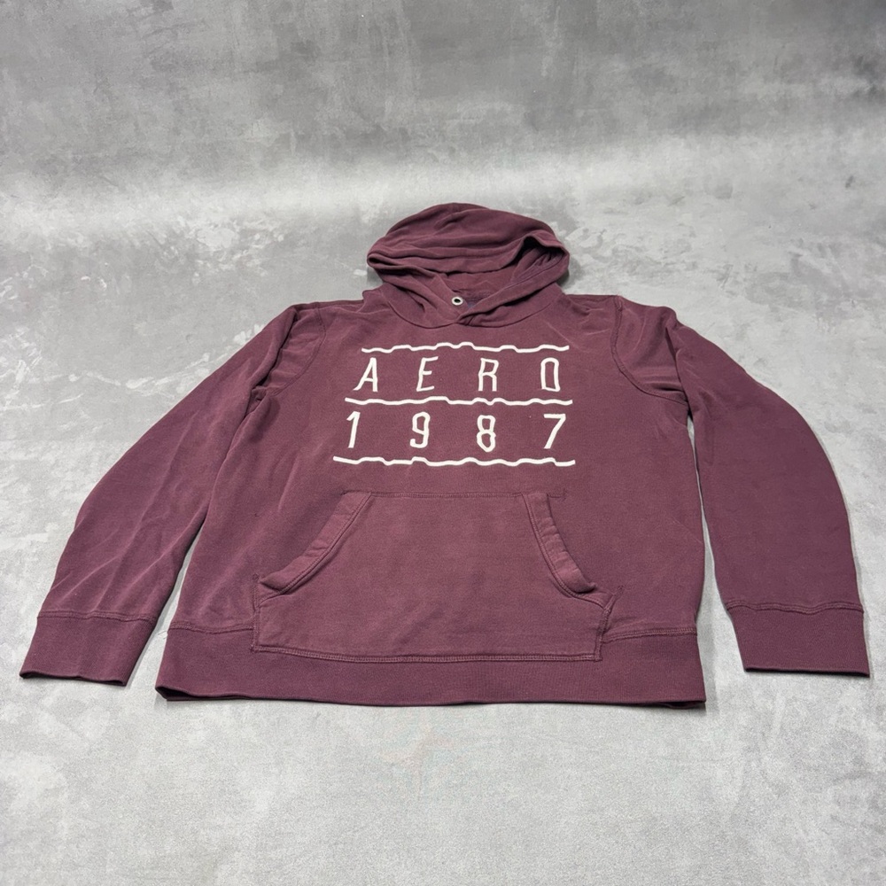 Aeropostale aero 1987 pullover hoodie maroon burgundy women’s L sweatshirt Y2K